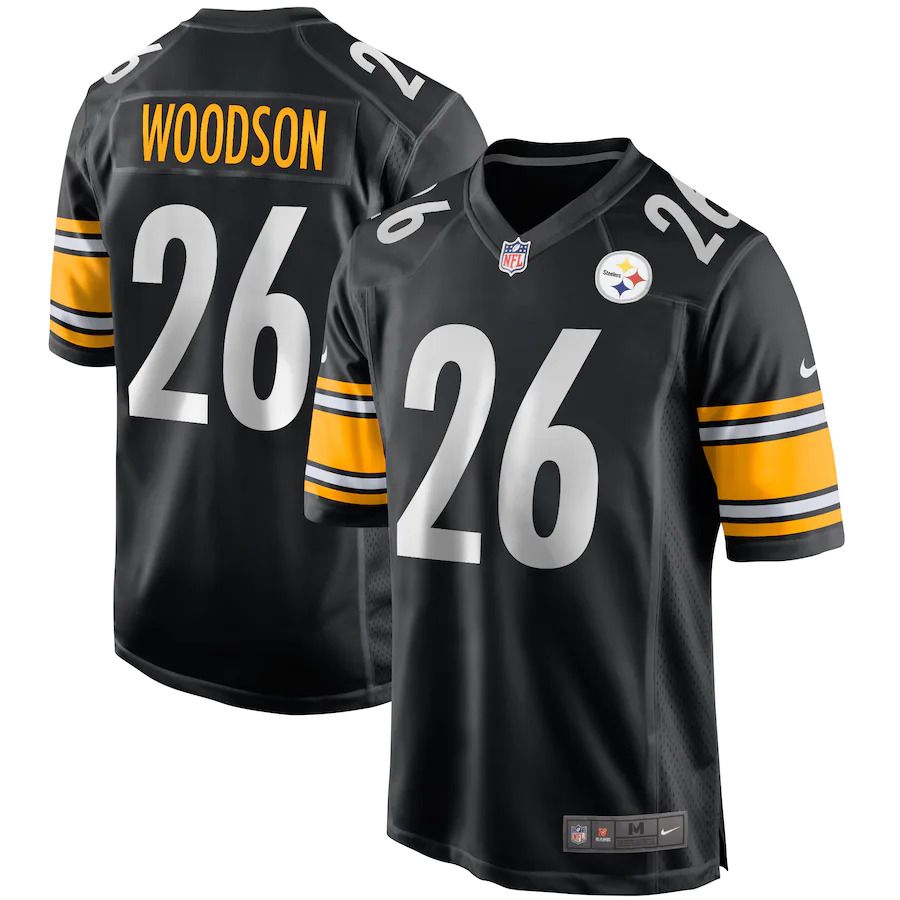 Men Pittsburgh Steelers #26 Rod Woodson Nike Black Game Retired Player NFL Jersey
